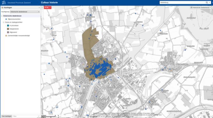 In figuur 3 zijn de rijksmonumenten en de beschermde dorps- en stadsgezichten weergegeven.