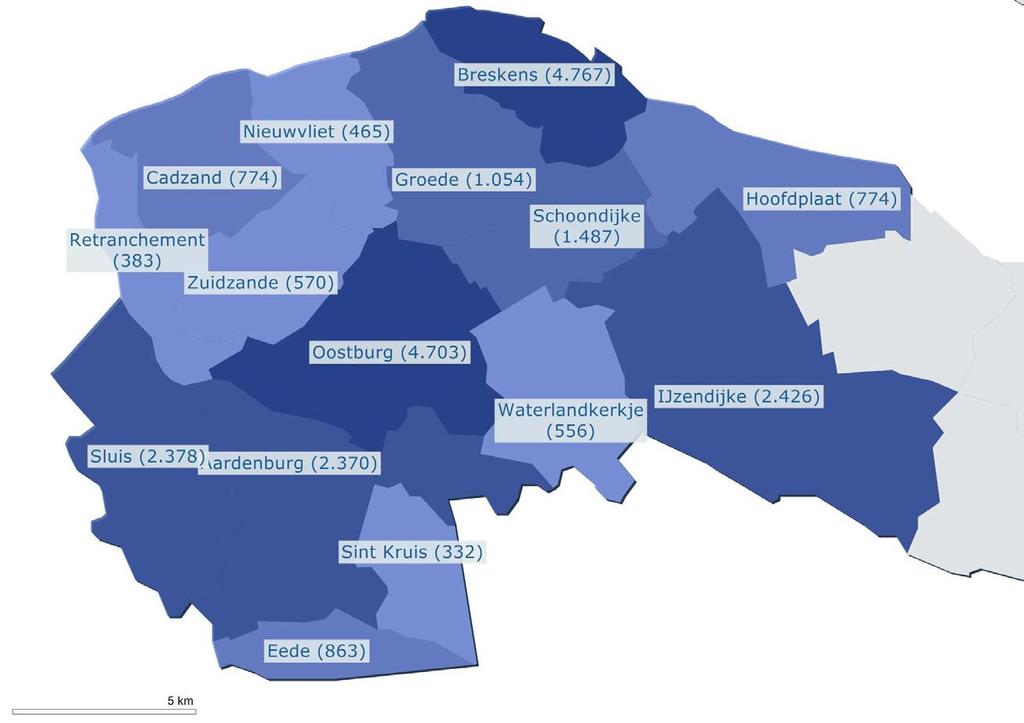 Bijlage 10 Gemeentelijk risicobeeld Sluis Demografie De gemeente Sluis heeft op 1 januari 2014 23.886 inwoners (SCOOP, 2014). Daarmee is Sluis qua inwoners de achtste gemeente van de provincie.