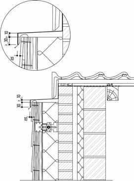 5. Overgang Cedral-metselwerk 6. Topgevel DETAIL 5 - Aansluiting op buitenmetselwerk 1. Cedral 2. RVS schroef / nagel 3. Houten draagstructuur 4. Isolatie 5. Achterconstructie 10.