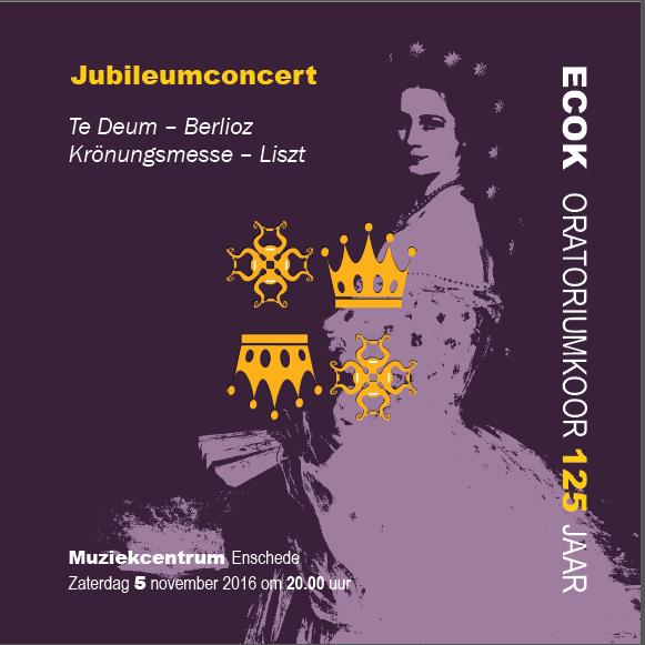 e-mail: gerardusbedevaartoverdinkel@live.nl Jubileumconcert ECOK 125 jaar Muziek centrum Enschede Zaterdag 5 november om 20 uur.