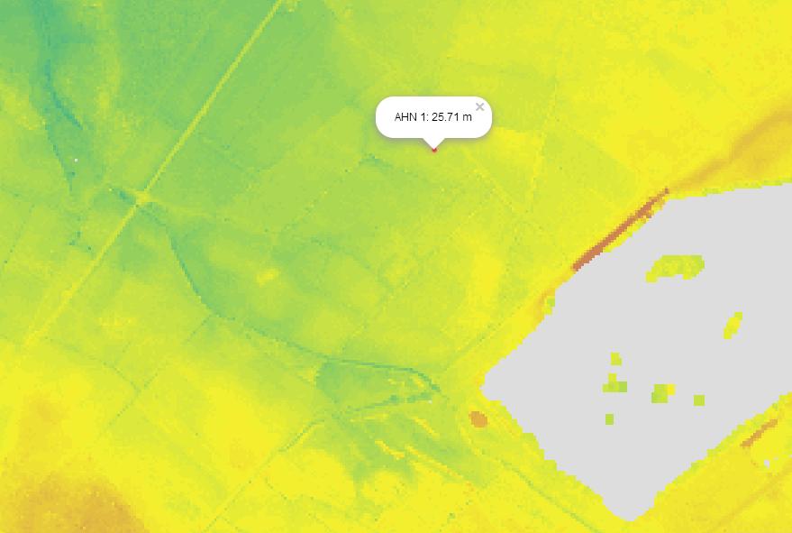 2.5 Hoogtekaart De navolgende uitsnede uit het actueel hoogtebestand Nederland (AHN) geeft de hoogteligging van het perceel aan.