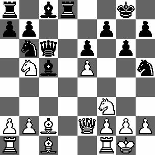 4. Dh7 Dh4+ 5. Kg1 Pe2+ 6. Kf1 Pxg3 7. fxg3 Dh1+ 8. Kf2 Dxa1 9. Lxe6 Db2+ 10. Kg1 Ke7 11. Dxf5 Tf8 12. De5 DIAGRAM 5 de AKZO-top niet onder ogen komt, anders moet Jan straks mee naar Amsterdam.