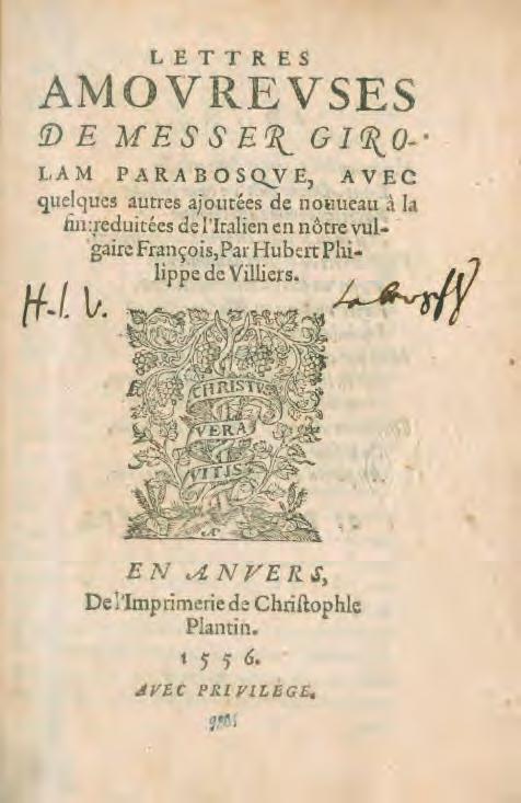 4 Girolam Parabosque, Lettres