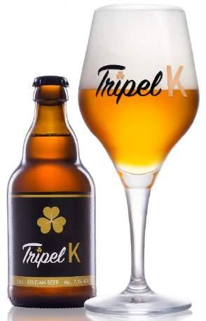 Bio senza (Hoeselt) Tripel K Tripel 7,5% vol. 24x33cl Tripel K is een complex goudkleurig bio bier met een zachte zoete toets, gebalanceerde bittere nasmaak en een volle romige schuimkraag.