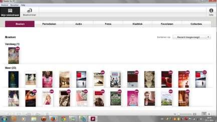 In het voorbeeld is het Adobe digital Editions. Zo niet, dan kunt u door te klikken op het driehoekje een ander softwareprogramma voor e-books selecteren. Dit is nodig als u een Sony ereader heeft.