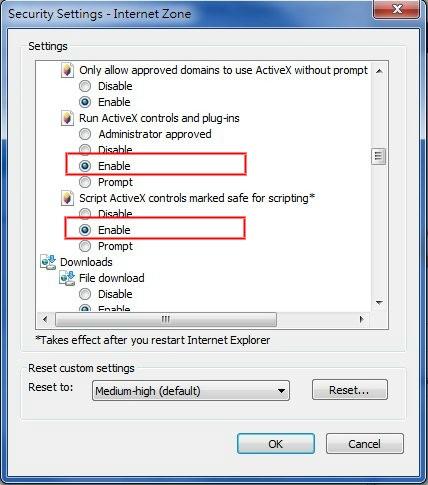 ActiveX-besturingselementen en plug-ins draaien Inschakelen Script ActiveX-besturingselementen gemarkeerd als veilig voor scripting* Inschakelen FIGUUR 2-11: BEVEILIGINGSINSTELLINGEN 4/4 Klik op OK