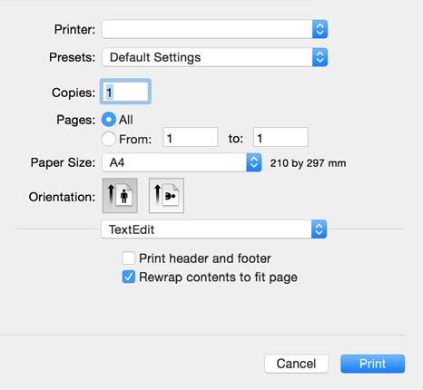 Netwerkservice en softwareinformatie De printerdriver openen vanuit toepassingen Klik op Pagina-instelling of Afdrukken in het menu File van uw toepassing.