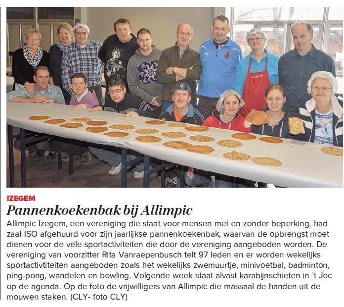 Pannenkoekenbak Tijdens het weekend van 14-15 februari 2015 werd de pannenkoekenbak gehouden. Het was een voortreffelijk succes.