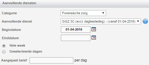 In dit voorbeeld wordt op de ZZP ingegaan. Ga bij de cliënt naar het administratieve overzicht of het tabblad Financieel en klik op Declaraties en aanvullende diensten.