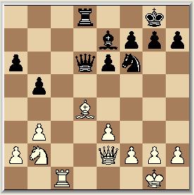 32, Pxb1 33. De8+, Kg7 34. Pxe6+, Kf6 35. Pf4, Kg7 36. De5+, Kg8 Wie deze analyse wil volgen: 36, Kh6 37. Dxf5, Pd2 38. Dxg4, Dc6 39. Dh5+, Kg7 40. Dg5+, Kf7 41. Df5+, Ke8 42. De5+, Kd7 43.