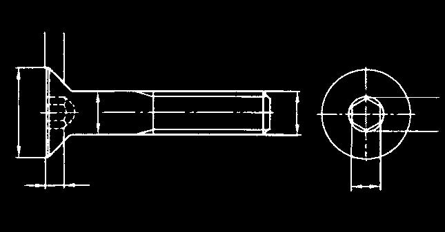 Let op: het is belangrijk rekening mee te houden, dat door de ongunstige kop- geometrie de sterkte van de bout niet wordt bepaald door de spanningsdoorsneden van de bout.