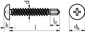 zebra pias/piasta w-211 Cilinderkop met PH aandrijving Vergelijkbaar met DIN 7504-N d () 3,5 3,9 4,2 4,8 d k () 6,9 7,5 8,2 9,5 k () 2,6 2,8 3,05 3,55 lp () 3,0 3,5 4,5 5,0 Bit PH 2 PH 2 PH 2 PH 2