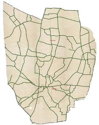 Werkgroep trage wegen De kleine kaart (onder) toont alle wegels die in de atlas der buurtwegen over het grondgebied Belsele voorkwamen.
