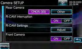 Camera instellen U kunt de cameraparameters instellen. Geef het scherm voor het instellen van de camera weer Raak [ ] > [ ] > [Camera SETUP] aan.