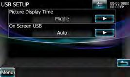 Instelmenu USB instellen Voert de instellingen uit wanneer de USB wordt gebruikt. Geef het USB-instelscherm weer Raak [ ] > [ ] >[USB SETUP] aan.