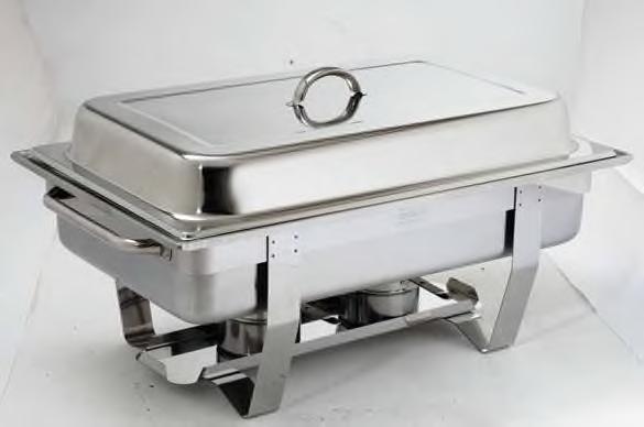 Milan chafing dish Gepolijst 8/0 RVS GN/ formaat chafing dishes met waterpan, 9 liter voedselpan, deksel en twee