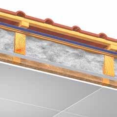 Dakconstructie D5 Dakbedekking ➋ Panlatten ➌ Tengels ➍ THERMOFLOC dampopen dakfolie ➎ Dakbeschot ➏ Gording/THERMOFLOC inblaasbaar isolatiemateriaal ➐ THERMOFLOC dampremmende folie ➑