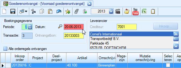 Taken Projecten Invoeren projectmutatie: 2. Taken Invoeren financiele mutaties Inkoopdagboek:!