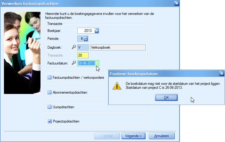 Taken Facturering/Verkoop Verwerken opdrachten.