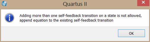 Tutorial state machine file in Quartus 13.0 29 april 2014 Als je een pijl geselecteerd heb kun je deze vervormen door de vierkantjes die er bij staan te verslepen.