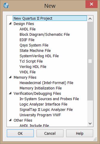 Tutorial state machine file in Quartus 13.0 29 april 2014 Aanmaken Project Als eerste maken we een nieuw project aan genaamd tut_smf. Aanmaken file Dan gaan we een state machine file aanmaken.