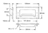 Inbouwhandvatten RVS INBOUWHANDVAT Materiaal: RVS Met schuine framerand Om vast te schroeven.