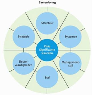 De zeven S-en zijn verdeeld in drie harde (structuur, systemen en strategie) en vier zachte (stijl, sleutelvaardigheden, shared values en staf) - Structuur de wijze waarop de organisatie in elkaar