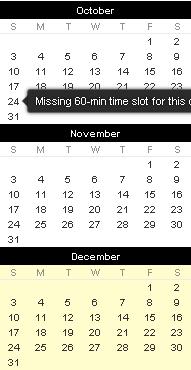 1.2.11 Mini-kalender Een mini-kalender, links op het scherm, vergemakkelijkt het navigeren.