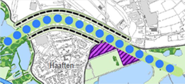 2.10 BYPASS HAAFTEN Blauw Een groene (of blauwe) rivier is een nieuwe rivierloop buiten het bestaande winterbed, die met een bepaalde frequentie deel uitmaakt van het bergende en watervoerende