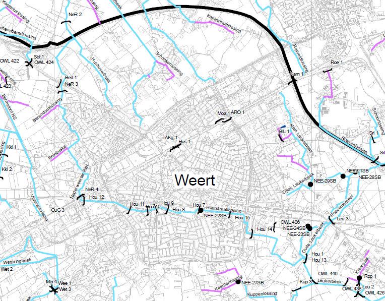 Huidige situatie Figuur 2.6: Uitsnede leggerkaart WPM gemeente Weert, september 2006 2.7.