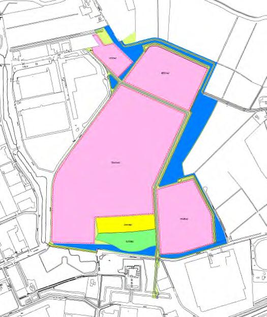 Inleiding Programma Van de circa 90 hectare van het plangebied bedraagt de oppervlakte van de nog uit te geven bedrijfskavels circa 53 hectare (zie afbeelding 3.2).