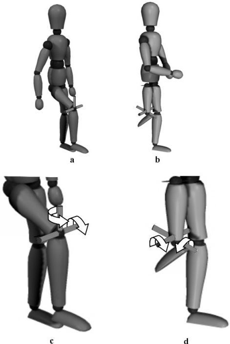De scharnieren tussen het beencorset en de voetkoker zijn vergelijkbaar met scharnieren zoals die bij een C1200 (dubbelstaafs) peroneusorthese worden gebruikt.