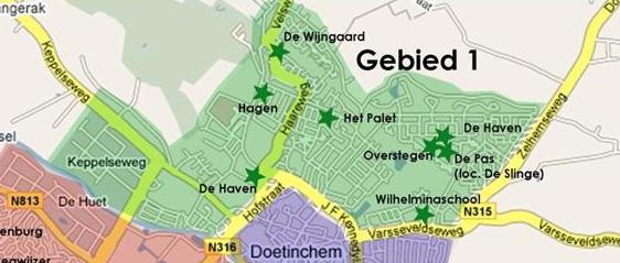 4.2 Gebied 1 Gebied 1 is het noordelijke deel van Doetinchem inclusief IJzevoorde.