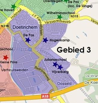 4.4 Gebied 3 Gebied 3 Ruimtebehoefte School Capaciteit 2008 2013 2018 2023 De Pas 1.170 1.044 1.085 1.135 1.115 Hogenkamp 1.364 56 (nood) 1.420 totaal 1.555 1.525 1.540 1.