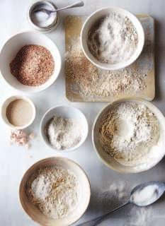 Ingrediënten Het geweldige van brood is dat je met slechts vier basisingrediënten een heerlijk brood kunt maken: meel, zout, gist en water.