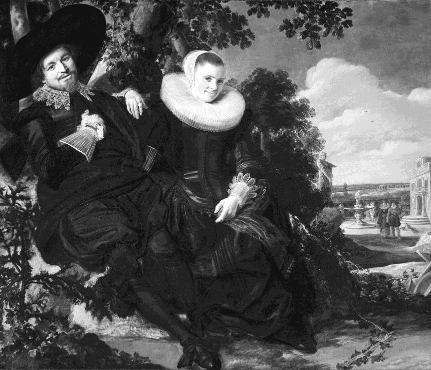 Opdracht 25 h 2016, 1, 12 (p-waarde=58) Omstreeks 1622 maakt Frans Hals dit schilderij van (waarschijnlijk) koopman Isaac Massa en zijn vrouw Beatrix van der Laen: Gebruik bron 5.