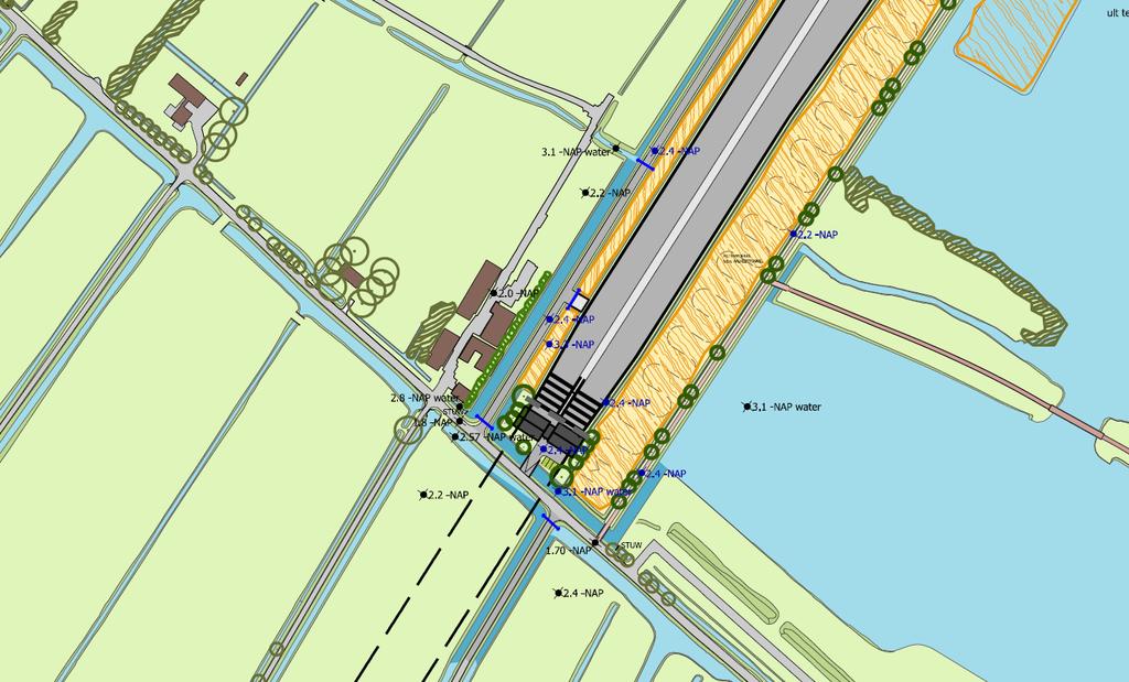 De waterhuishouding rondom de Zuidbuurt De Poeldijksche Wetering wordt door de noordelijke toerit van de Aalkeettunnel doorsneden.