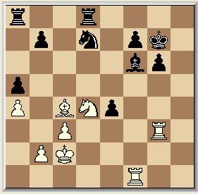 De witte koning kan zijn slag slaan op de damevleugel na: 42. Txe8+, Txe8 43. Lxe8, Kxe8 Er werden nog 16 zetten aan toegevoegd, maar het eind is hier al zichtbaar.