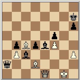 Typisch was dat ook toen d7-d5 nog enig soelaas had kunnen bieden! Aan de diagramstelling waren 17 zetten van Wit vooraf gegaan.