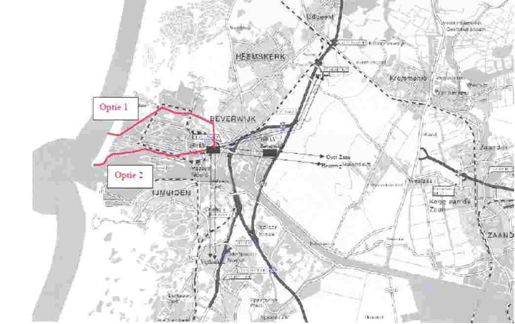 MER OFFSHORE WINDPARK BROWN RIDGE OOST 47 Potentiële aanlandingspunten en tracés op land bij IJmuiden (Beverwijk/ Velsen) IJmuiden ligt op kortere afstand van Windpark Brown Ridge Oost dan de