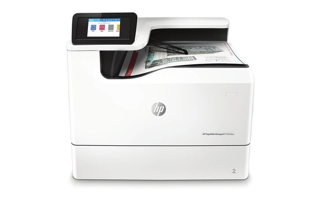 Datasheet HP PageWide Managed P75050dw printer Een nieuw tijdperk met voordelige kleur, hoge productiviteit en krachtige beveiliging HP Managed MFP's en printers zijn geoptimaliseerd voor de beheerde