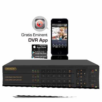 264 DVR recorder voor SATA harde schijf Security Recorder neemt automatisch beelden op bij beweging of op vooraf ingestelde tijden Op afstand bedienbaar via LAN en