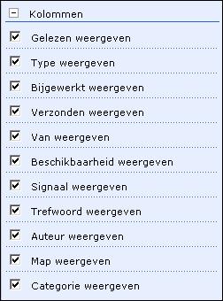 Het webonderdeel Documentenlijst configureren 3 Het webonderdeel configureren Optie Beschrijving Gelezen weergeven Met deze optie wordt er een pictogram met een geopend envelopje weergegeven wanneer