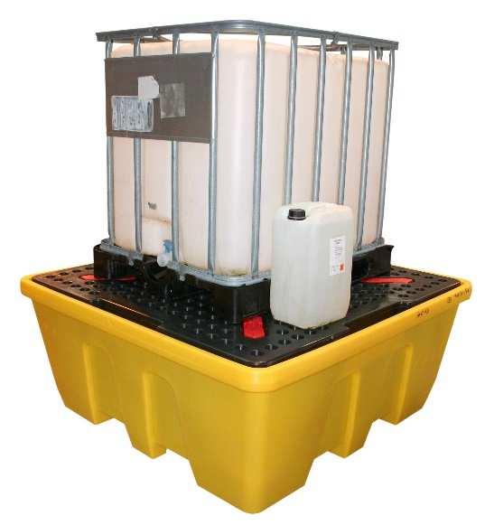 IBC Bulk containers 600-1200 liter Corrosieve producten GHS05 Kunststof opvangbak met voldoende