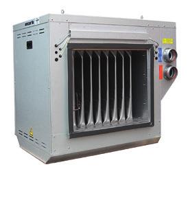 C E D A Warmwaterbatterij B Gasgestookte condenserende modulerende HR luchtverwarmer (>106%