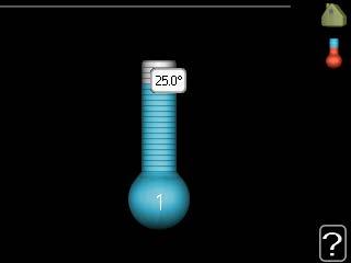 Stel de temperatuur (met geïnstalleerde en geactiveerde ruimtevoelers): temperatuur verwarming1.