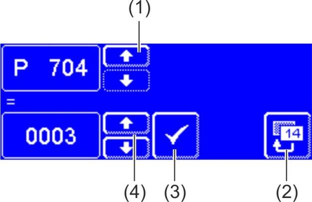 Machine voor een langere periode buiten gebruik stellen 18.3 Parameter instellen Instellingen oproepen: Tip om de beurt de volgende schakelvlakken aan: Tip "1575" in.