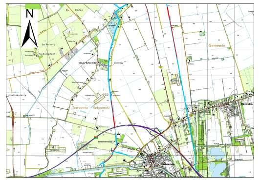 17 Overzichtskaart elektrotrajecten Termunterzijldiep midden traject.