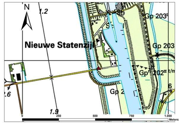 - Aalmonitorings- en beheerplan te Groningen - Topografische ondergrond: Topografische Dienst, Emmen Figuur 1.23 Overzichtskaart locatie fuiken Westerwoldsche Aa.