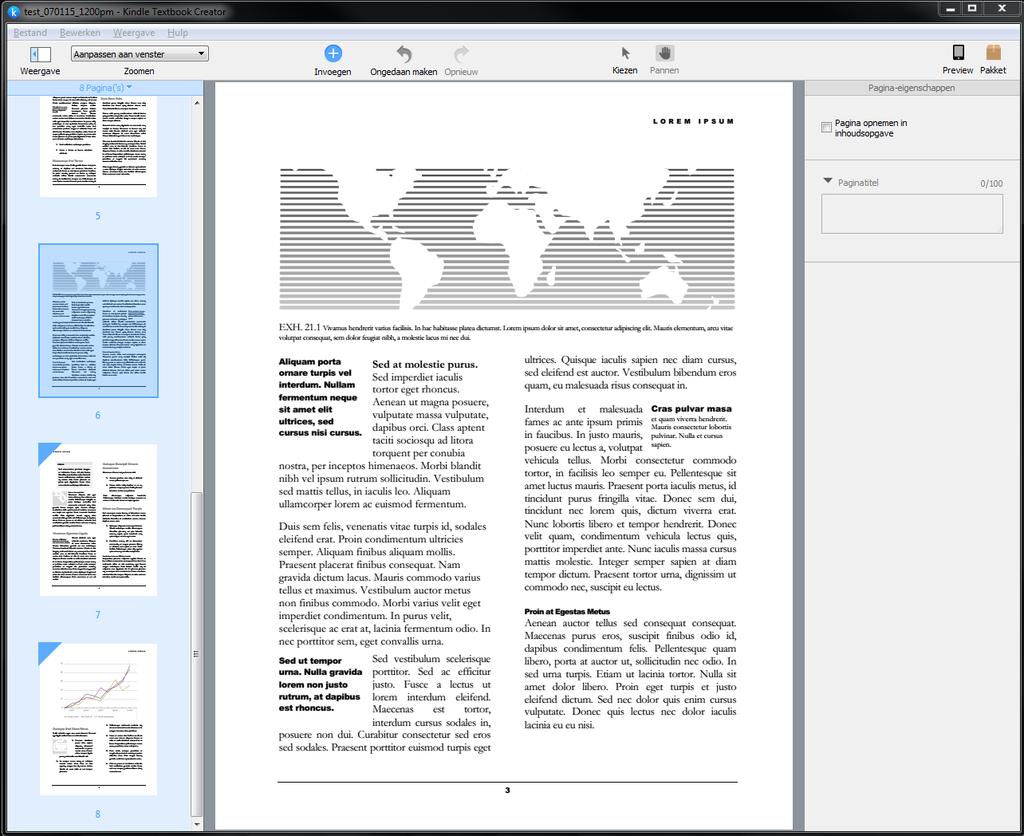 1.4 Werkruimte in Kindle Textbook Creator In de volgende onderdelen worden de kenmerken van de werkruimte in